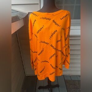 Halloween Jane and Delancey Orange Crew Neck Halloween Swatshirt